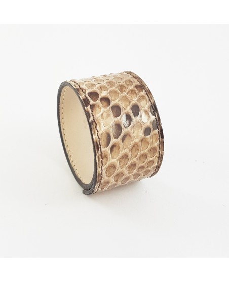 Bracelet manchette python naturel brillant Bracelet manchette python naturel brillant