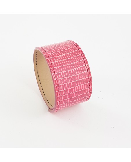 Bracelet manchette lézard rose Bracelet manchette lézard rose
