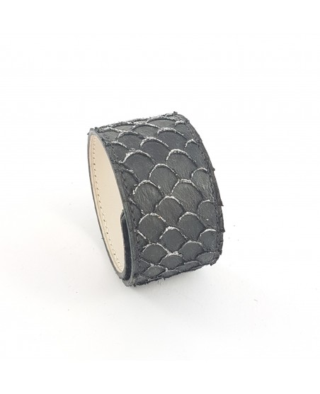 Bracelet manchette tilapia noir Bracelet manchette tilapia noir