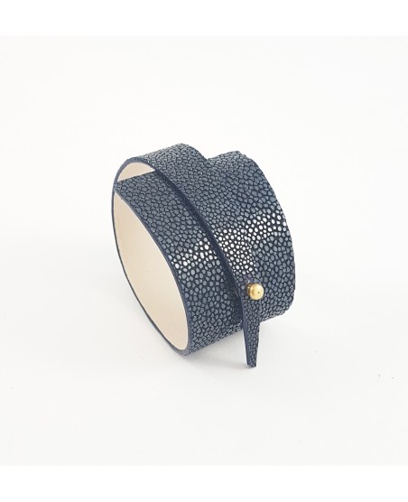 Bracelet galuchat bleu marine