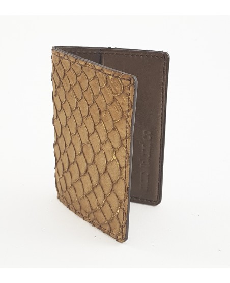 Porte-cartes tilapia camel et veau taupe Porte-cartes tilapia camel et veau taupe