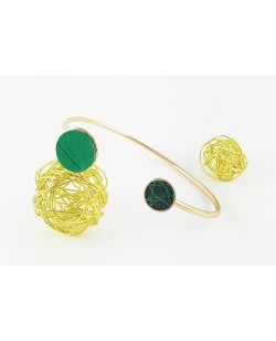 bracelet femme jonc vert