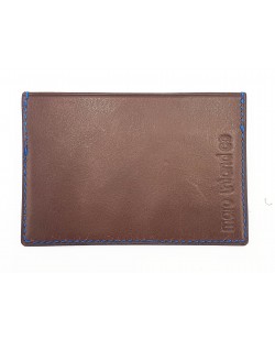 porte cartes veau tannage végétal noir marron et bleu