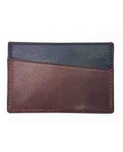 porte cartes veau tannage végétal noir marron et bordeaux