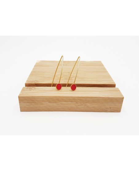 boucles d'oreille pendantes rouge