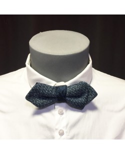 noeud papillon jacquard bleu