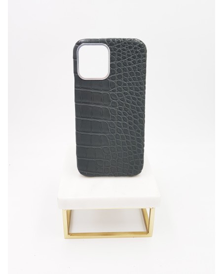 Coque Iphone 12 pro alligator gris anthracite