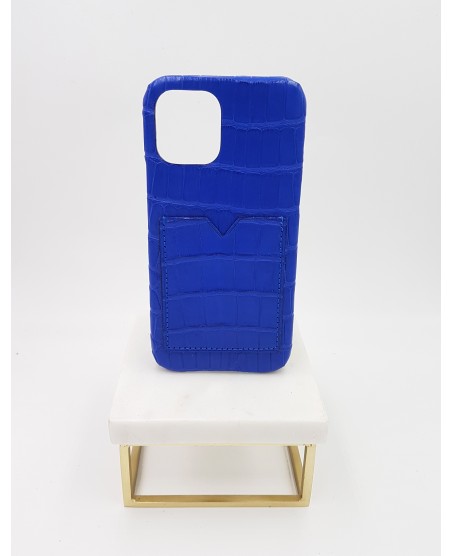 Coque Iphone 12 pro alligator bleu électrique Coque Iphone 12 pro alligator bleu électrique