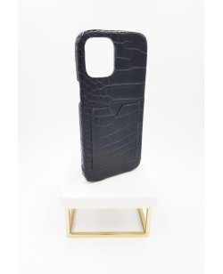 Coque card holder Iphone 12 pro max alligator noir