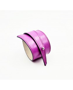 bracelet en cuir lisse, modèle Héra, rose fuchsia