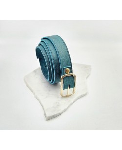 ceinture veau turquoise foncé cuir gras 25 mm